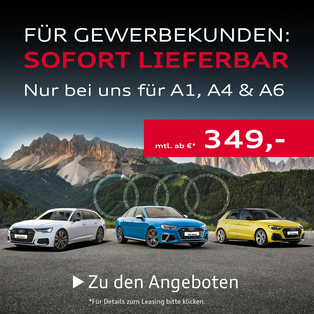 Beitragsbild Auto Weber Beckum FÜR GEWERBEKUNDEN: Nur bei uns für A1, A4 & A6 SOFORT LIEFERBAR